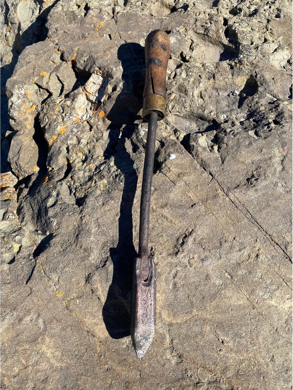 Vintage No. 2 Copper Soldering Iron Wooden Handle Antique Tool